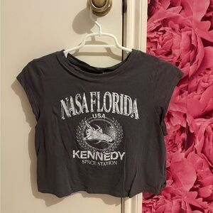 Gray NASA Florida cropped muscle tee